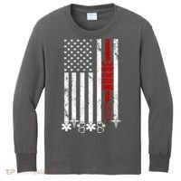 American Nurse Flag RN Nurse Kids Long Sleeve Shirt thumb 0