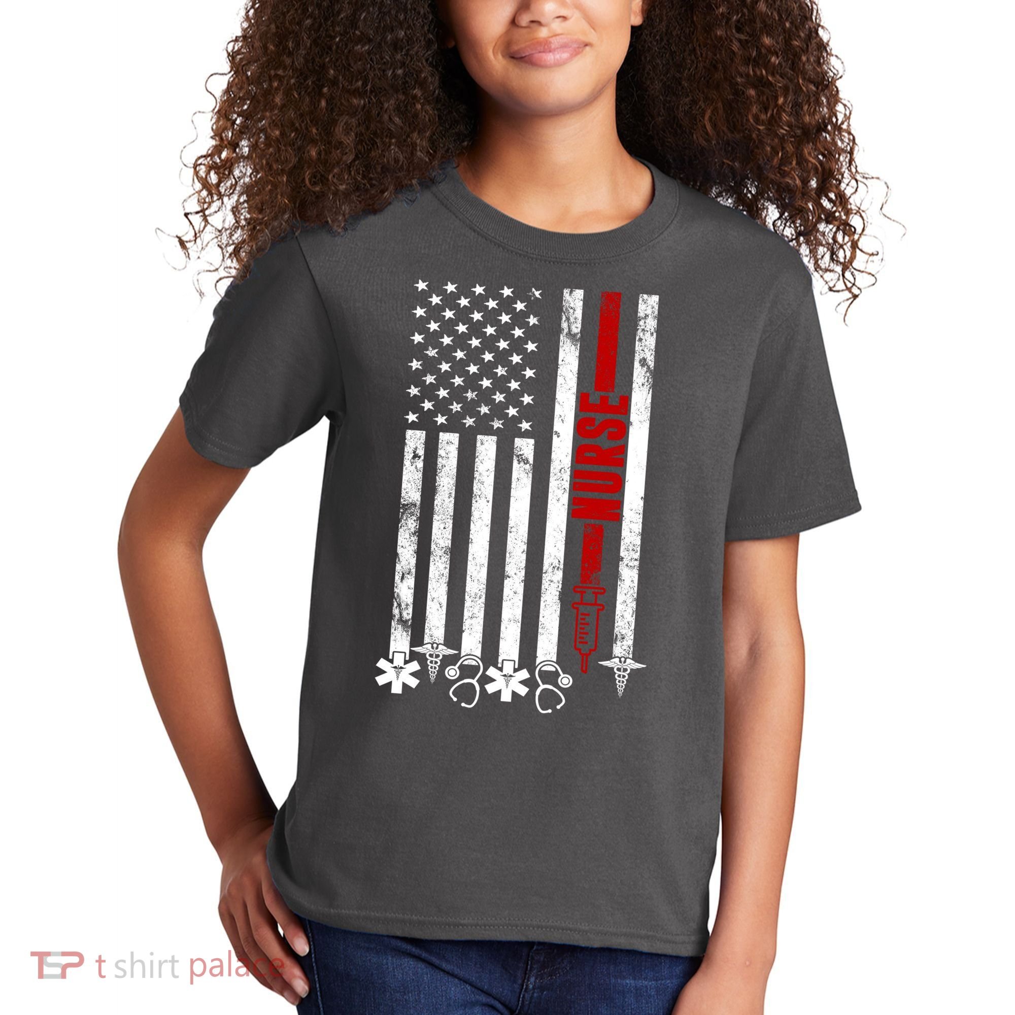American Nurse Flag RN Nurse Kids T-Shirt