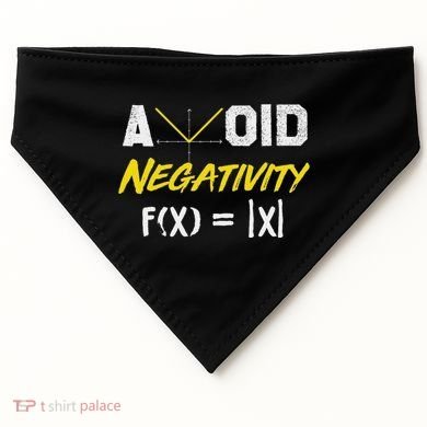 Avoid Negativity Funny Math Pun Equation USA-Made Doggie Bandana