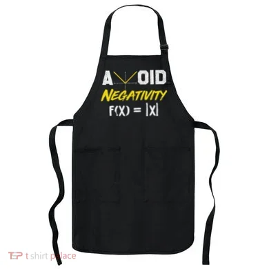 Avoid Negativity Funny Math Pun Equation Apron