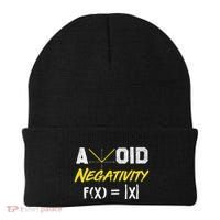 Avoid Negativity Funny Math Pun Equation Beanie thumb 0