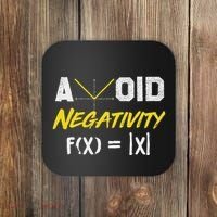 Avoid Negativity Funny Math Pun Equation Coaster thumb 0