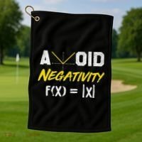 Avoid Negativity Funny Math Pun Equation Golf Towel thumb 1