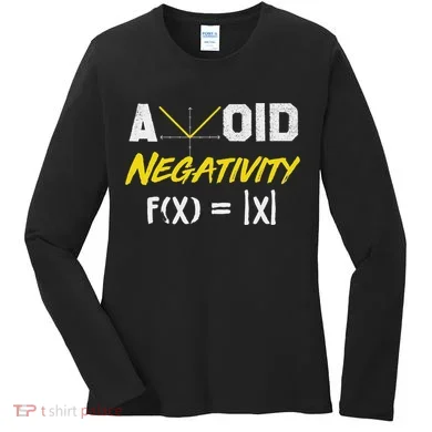 Avoid Negativity Funny Math Pun Equation Women's Long Sleeve Shirt