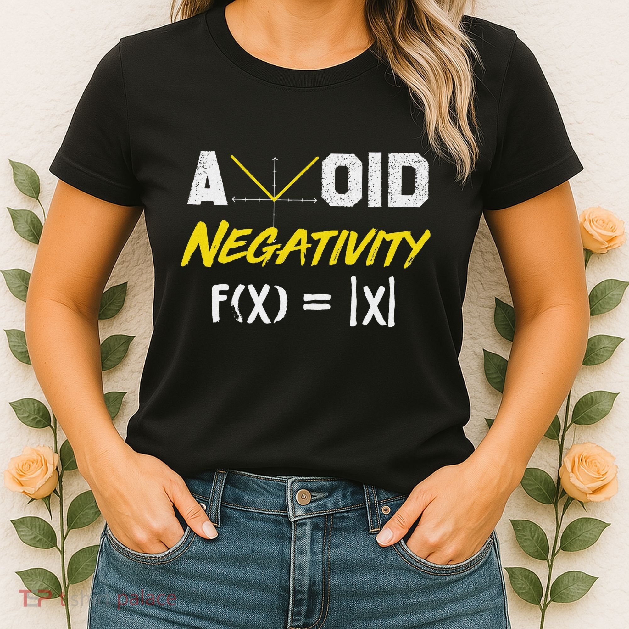 Avoid Negativity Funny Math Pun Equation Women's T-Shirt