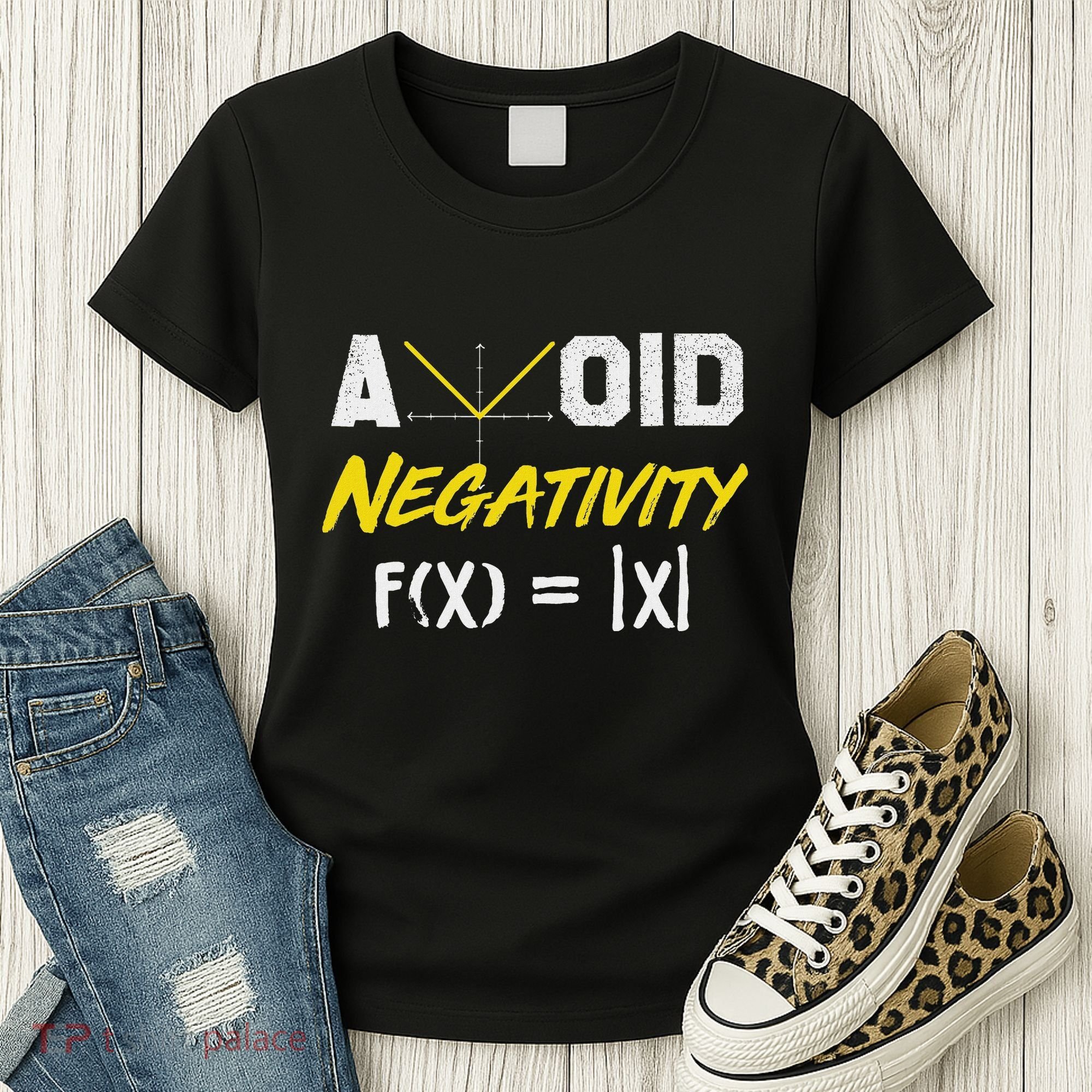 Avoid Negativity Funny Math Pun Equation Women's T-Shirt