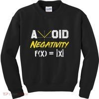 Avoid Negativity Funny Math Pun Equation Kids Sweatshirt thumb 0