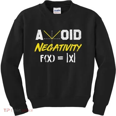 Avoid Negativity Funny Math Pun Equation Kids Sweatshirt