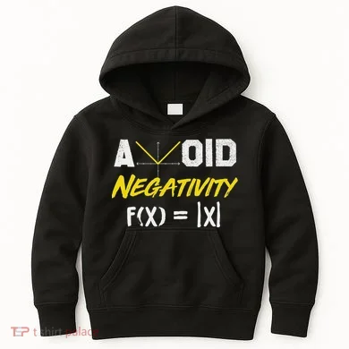 Avoid Negativity Funny Math Pun Equation Kids Hoodie
