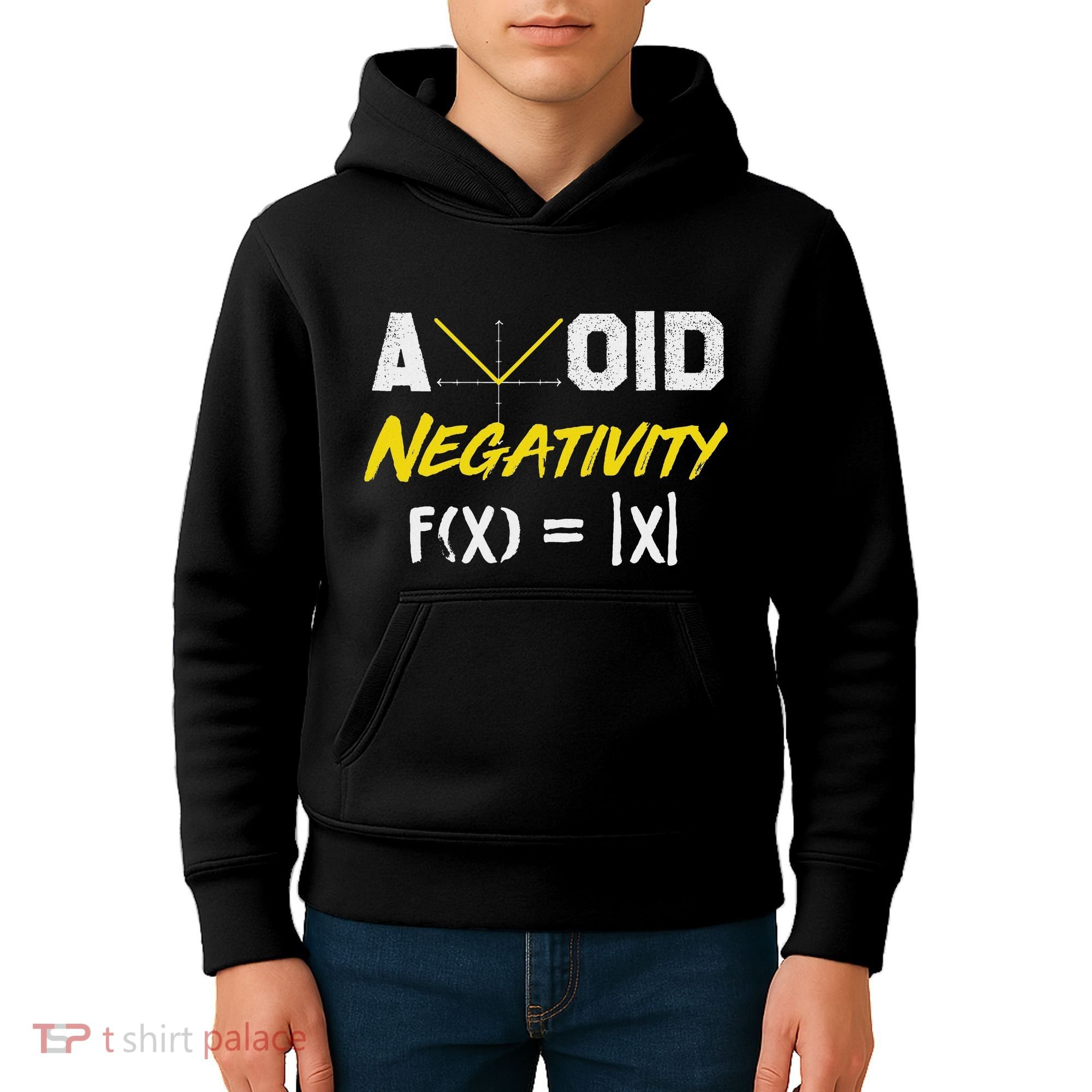 Avoid Negativity Funny Math Pun Equation Kids Hoodie