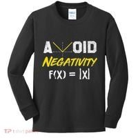 Avoid Negativity Funny Math Pun Equation Kids Long Sleeve Shirt thumb 0