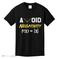 Avoid Negativity Funny Math Pun Equation Kids T-Shirt thumb 0