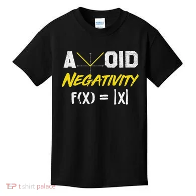 Avoid Negativity Funny Math Pun Equation Kids T-Shirt