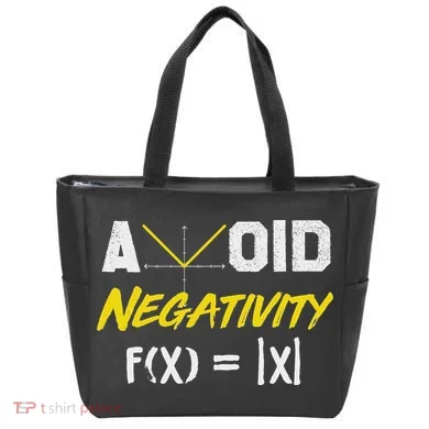 Avoid Negativity Funny Math Pun Equation Tote Bag