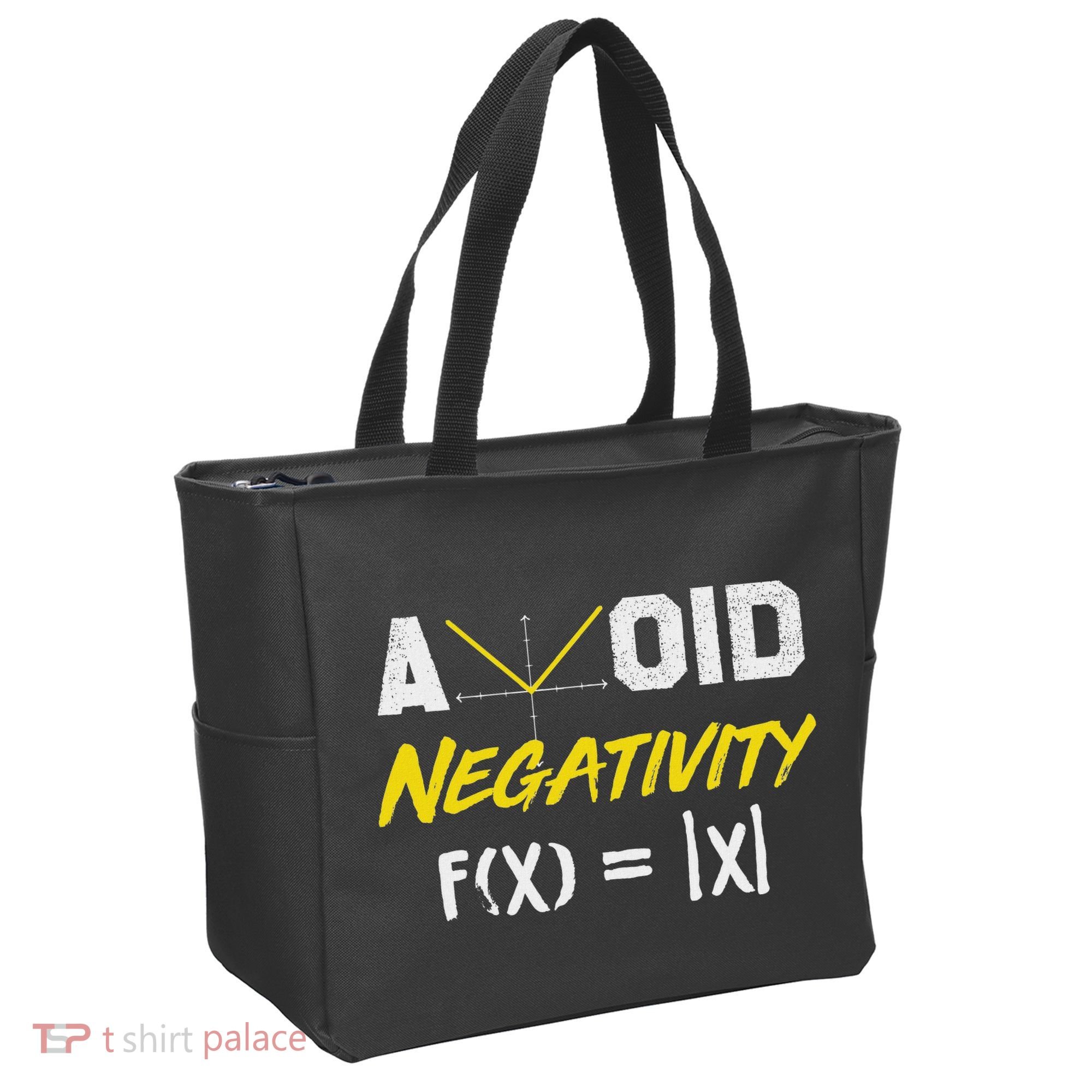 Avoid Negativity Funny Math Pun Equation Tote Bag