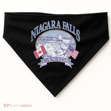 Americana Niagara Falls Scene Canada America Flags USA-Made Doggie Bandana