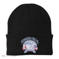 Americana Niagara Falls Scene Canada America Flags Beanie thumb 0