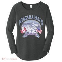 Americana Niagara Falls Scene Canada America Flags Women's Perfect Tri Tunic Long Sleeve Shirt thumb 0