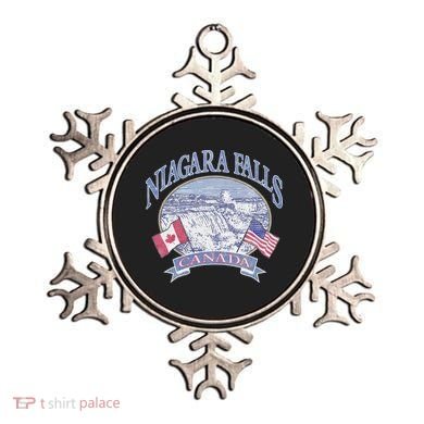 Americana Niagara Falls Scene Canada America Flags Ornament