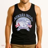 Americana Niagara Falls Scene Canada America Flags Tank Top thumb 3