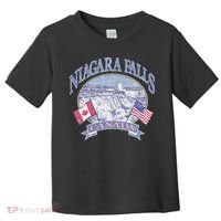 Americana Niagara Falls Scene Canada America Flags Toddler T-Shirt thumb 0