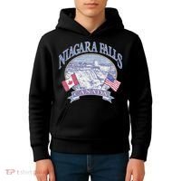 Americana Niagara Falls Scene Canada America Flags Kids Hoodie thumb 4