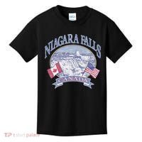 Americana Niagara Falls Scene Canada America Flags Kids T-Shirt thumb 0