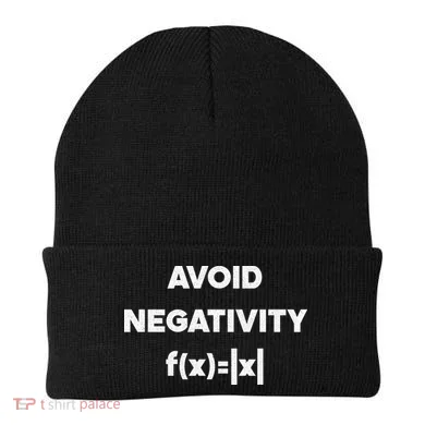 Avoid Negativity Funny Math Formula Beanie
