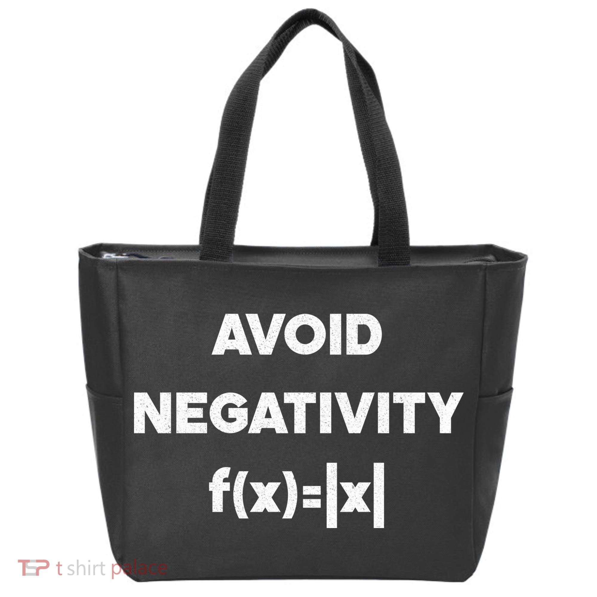 Avoid Negativity Funny Math Formula Tote Bag