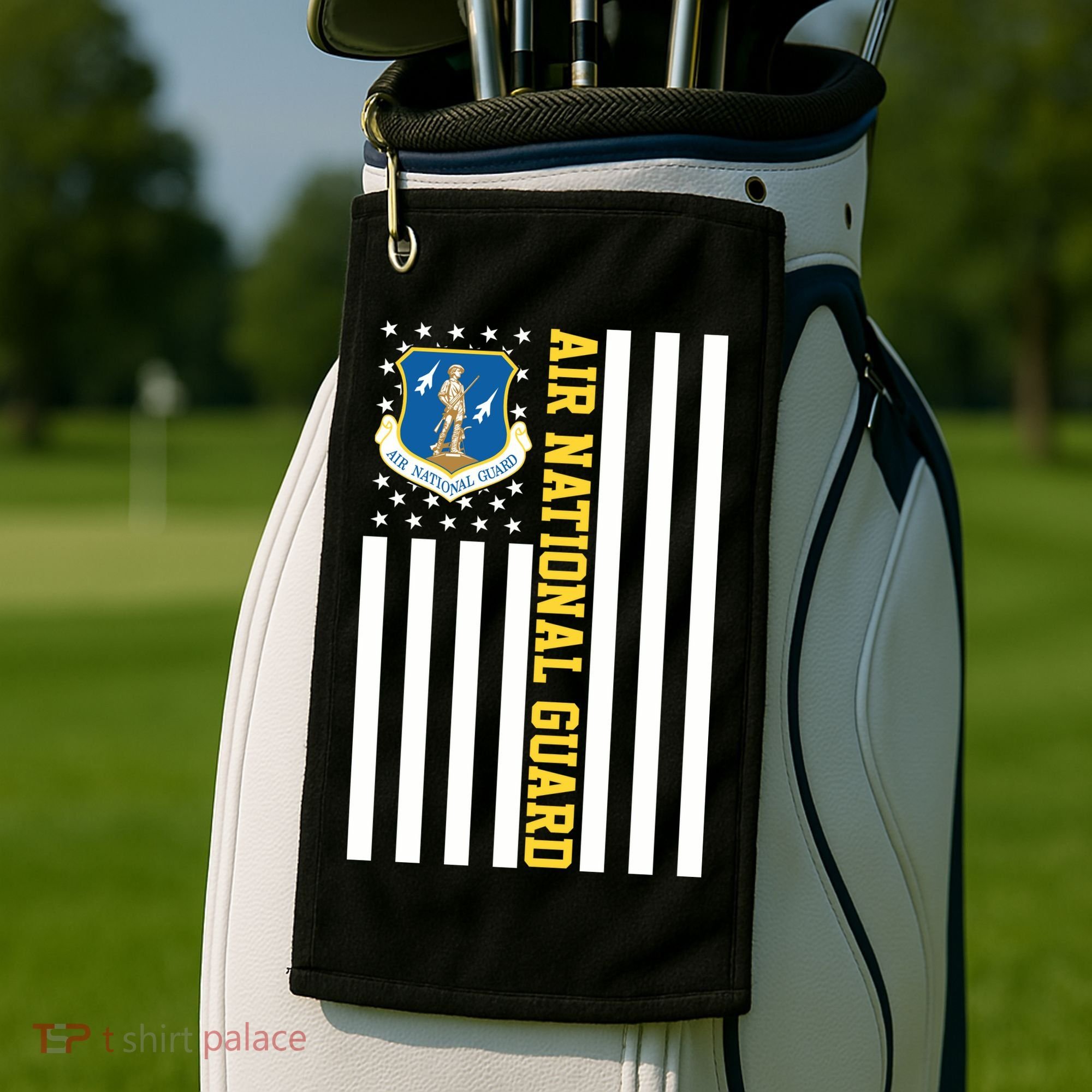 Air National Guard American Flag Gift Golf Towel