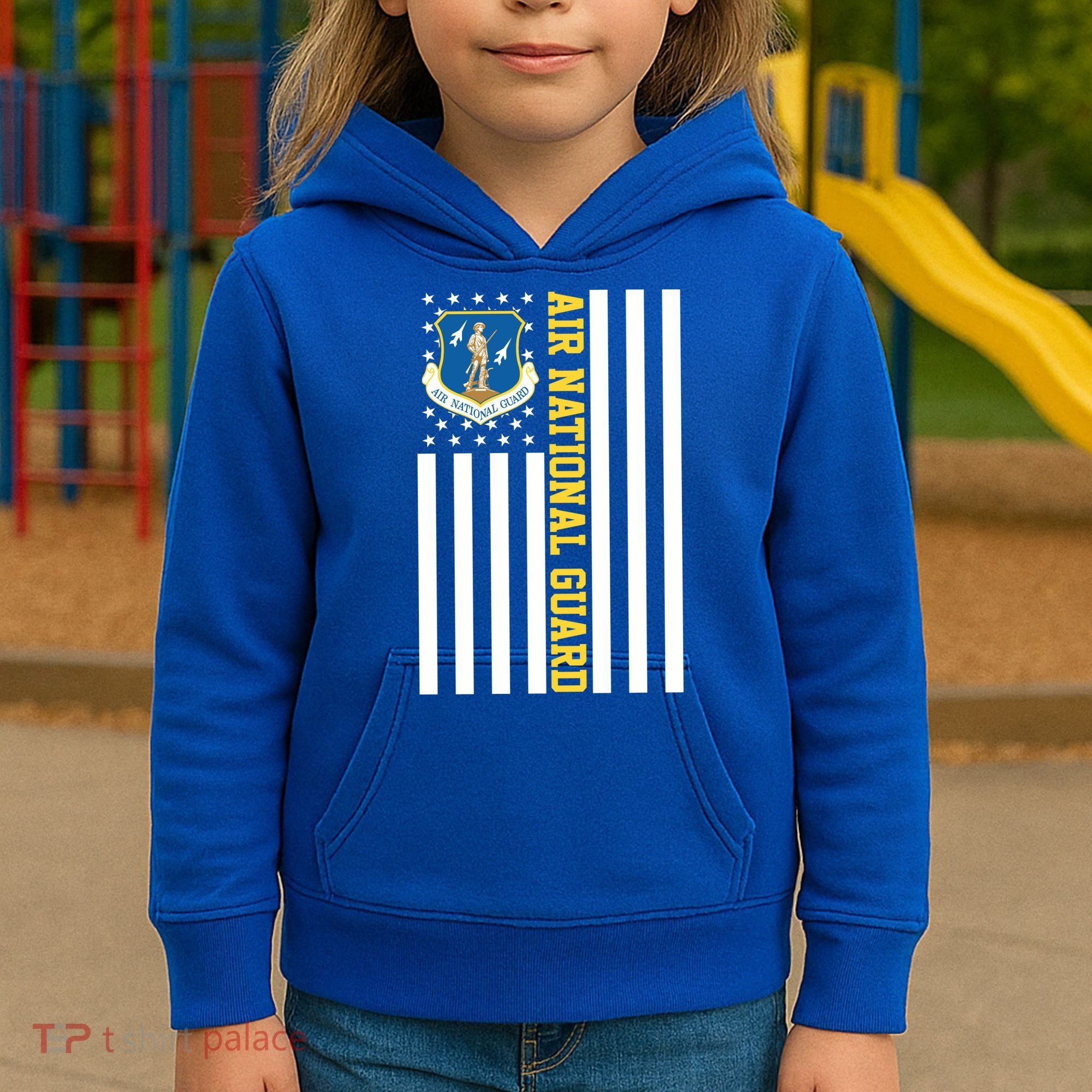 Air National Guard American Flag Gift Kids Hoodie