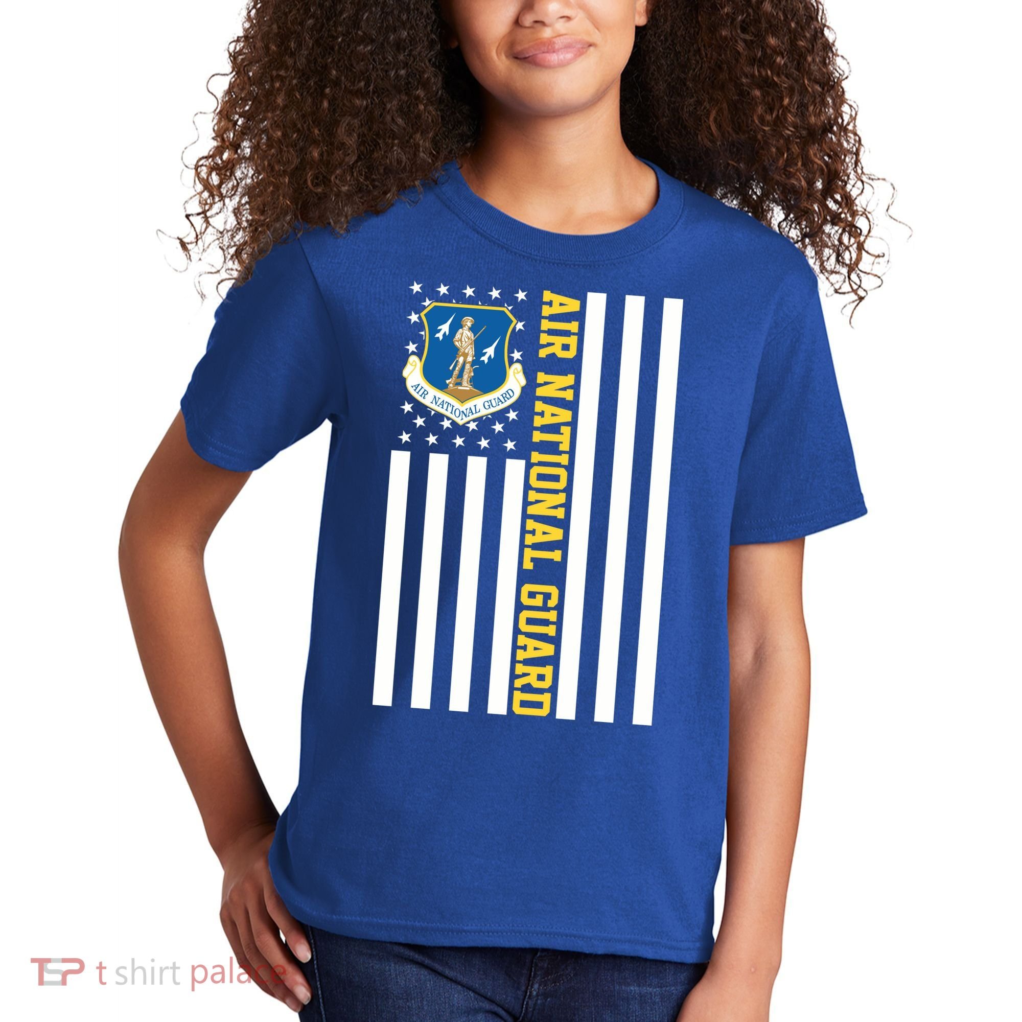 Air National Guard American Flag Gift Kids T-Shirt