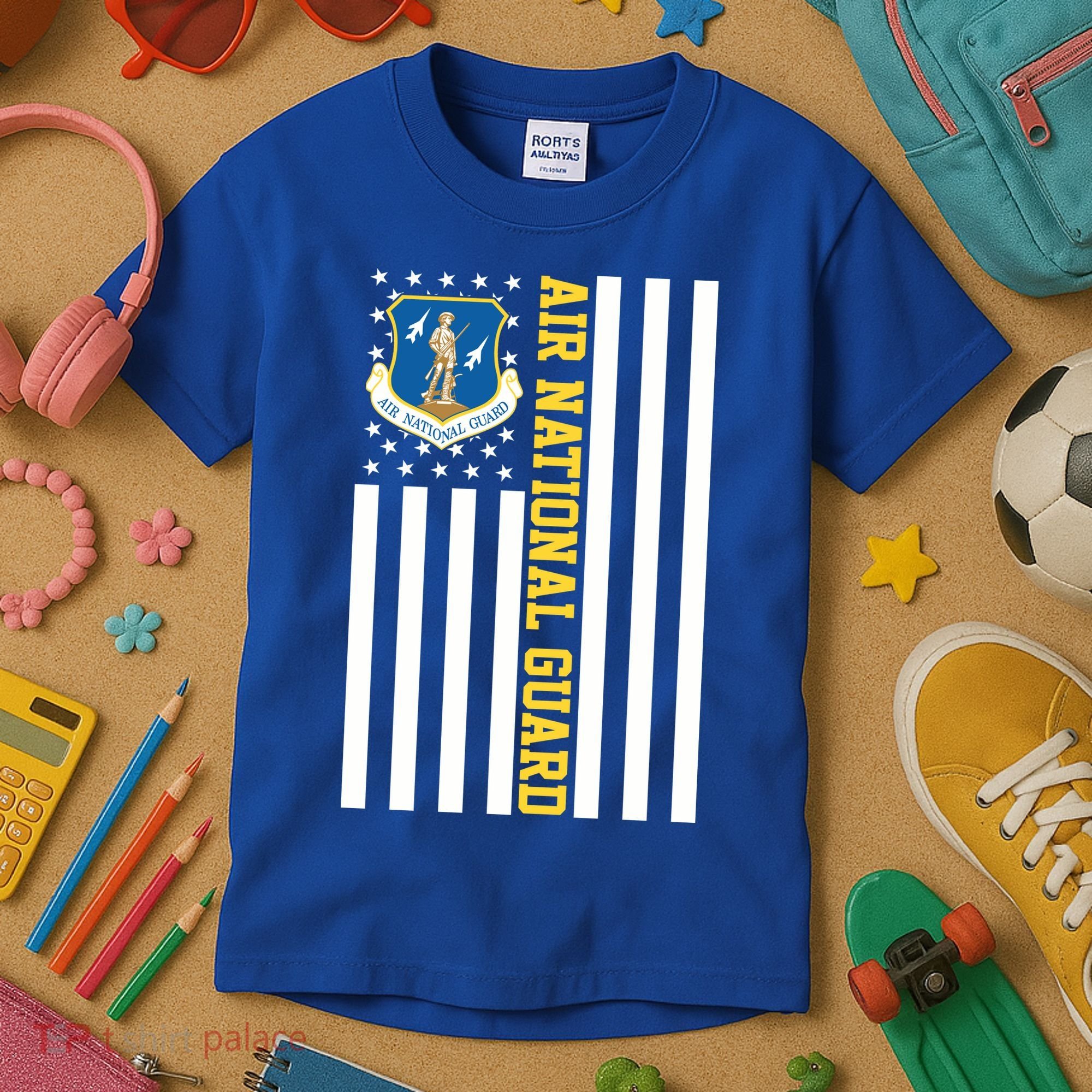 Air National Guard American Flag Gift Kids T-Shirt