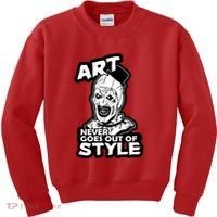 Art Never Goes Out Of Style Horror Clown Kids Sweatshirt thumb 0