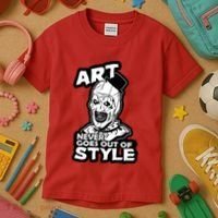 Art Never Goes Out Of Style Horror Clown Kids T-Shirt thumb 3
