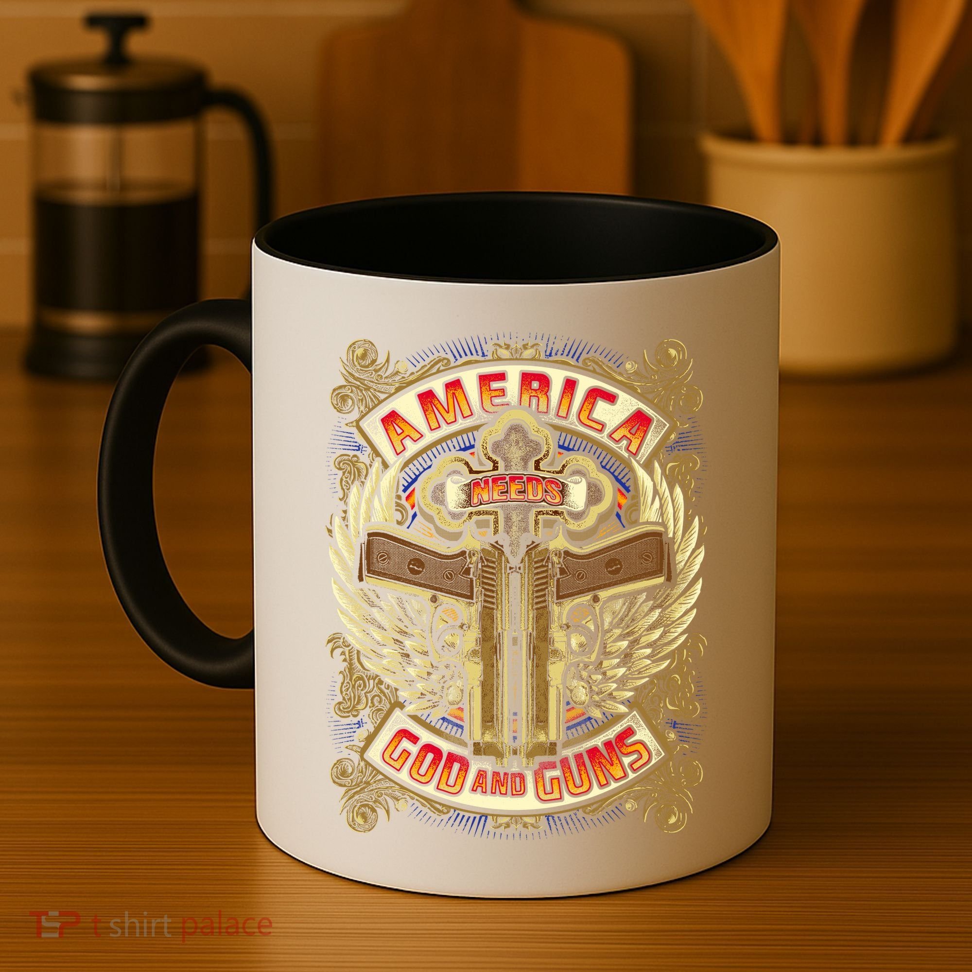 America Needs God And Guns Coffee Mug