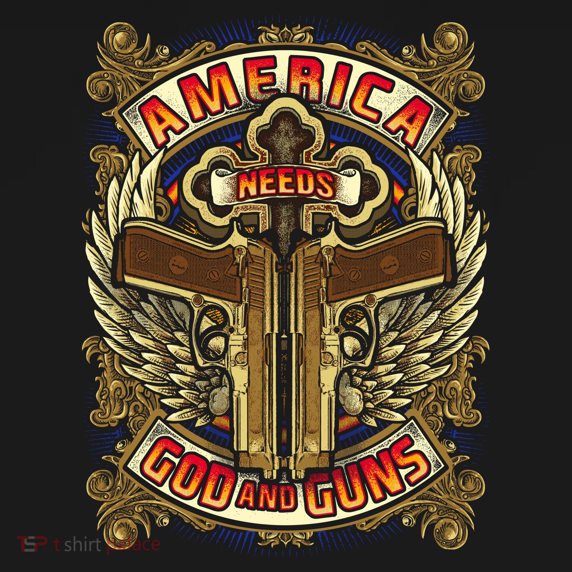 America Needs God And Guns Polo