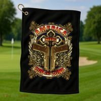 America Needs God And Guns Golf Towel thumb 1