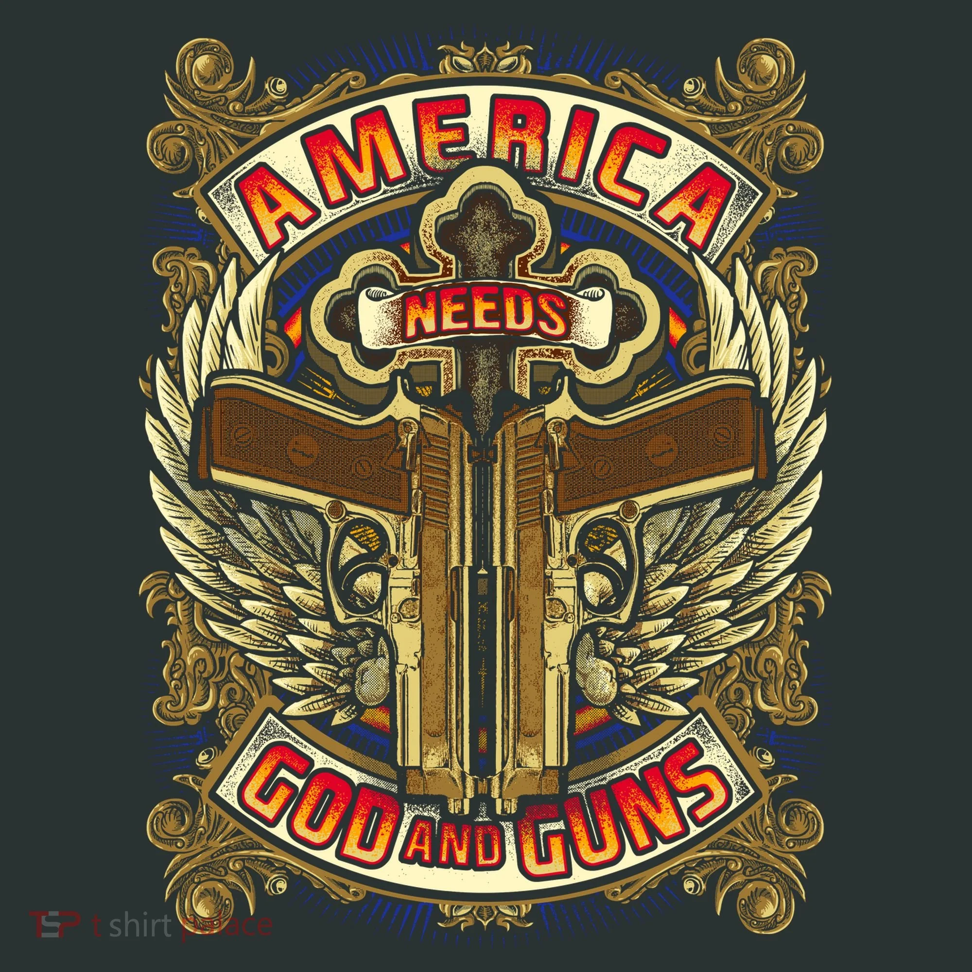 America Needs God And Guns Baby Bodysuit