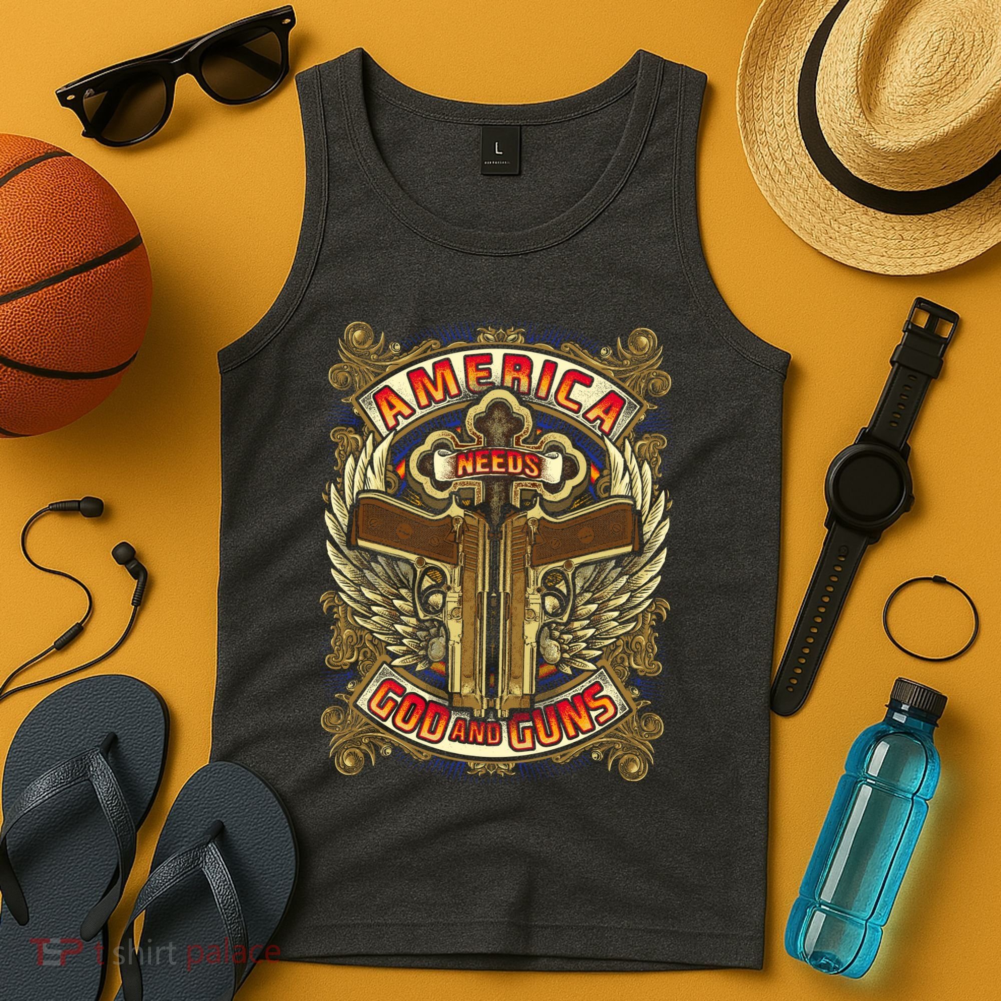America Needs God And Guns Tank Top