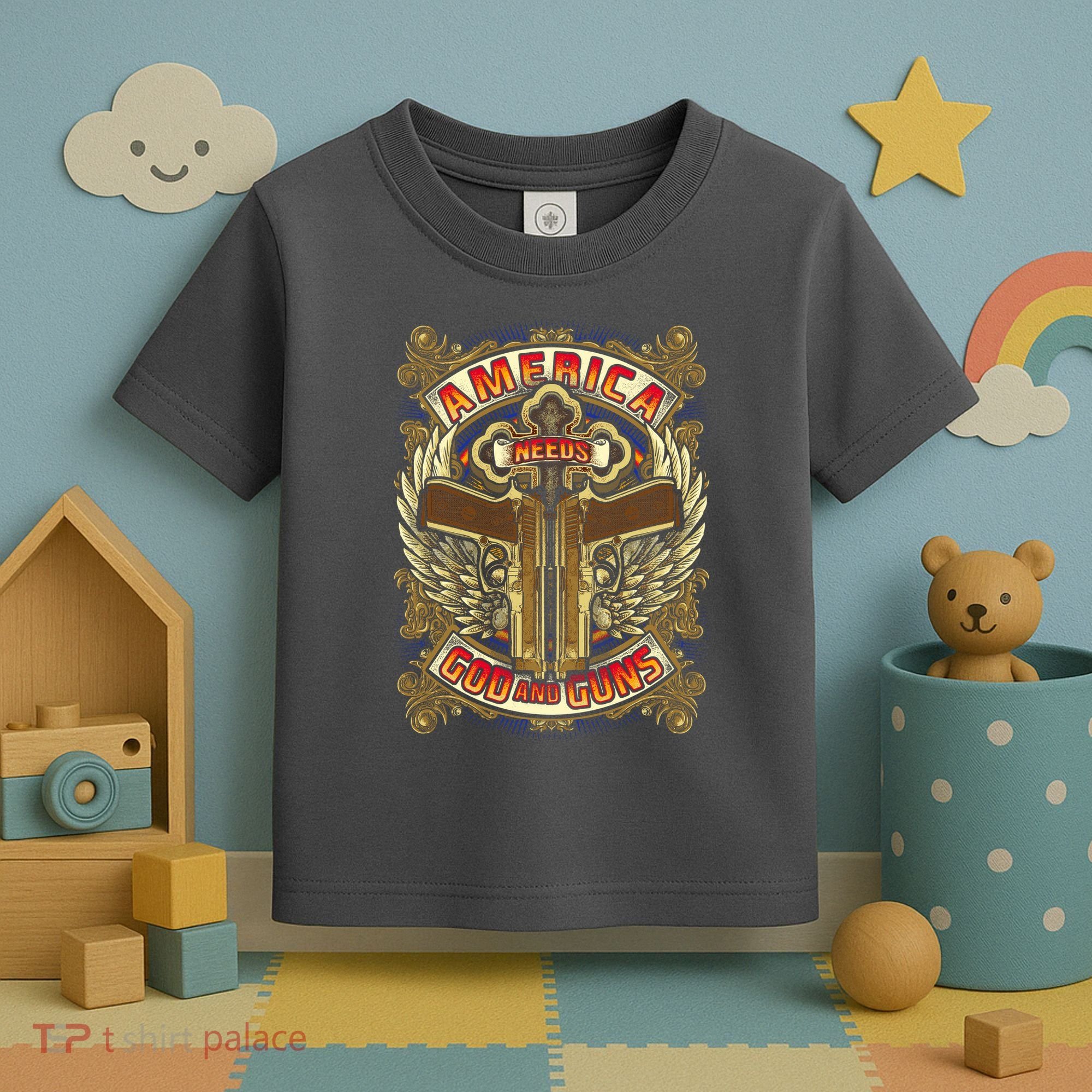 America Needs God And Guns Toddler T-Shirt
