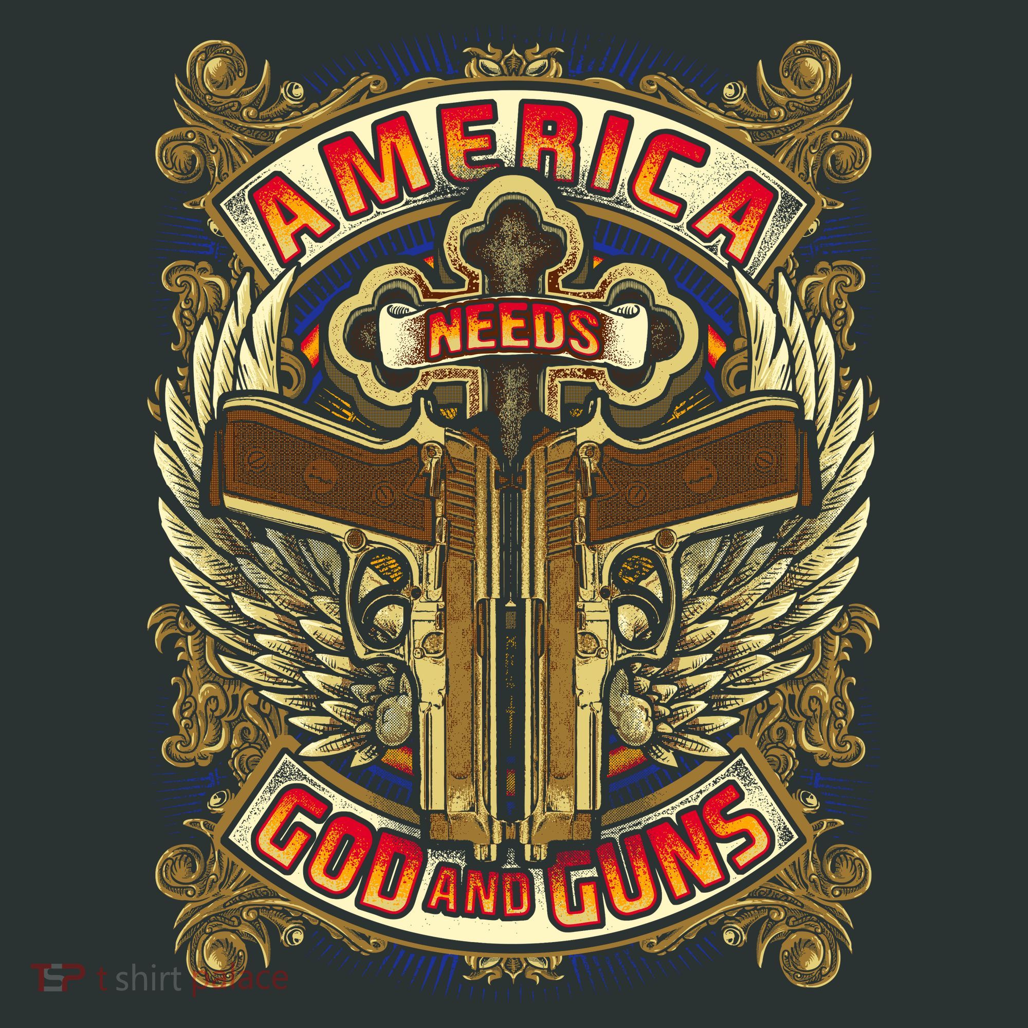 America Needs God And Guns Women's Long Sleeve Shirt
