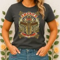 America Needs God And Guns Women's T-Shirt thumb 2