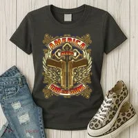 America Needs God And Guns Women's T-Shirt thumb 3