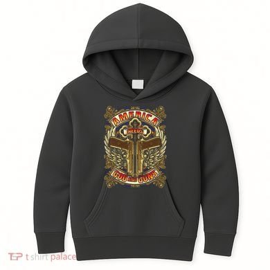 America Needs God And Guns Kids Hoodie