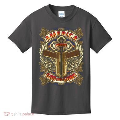 America Needs God And Guns Kids T-Shirt