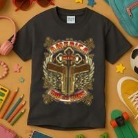 America Needs God And Guns Kids T-Shirt thumb 3