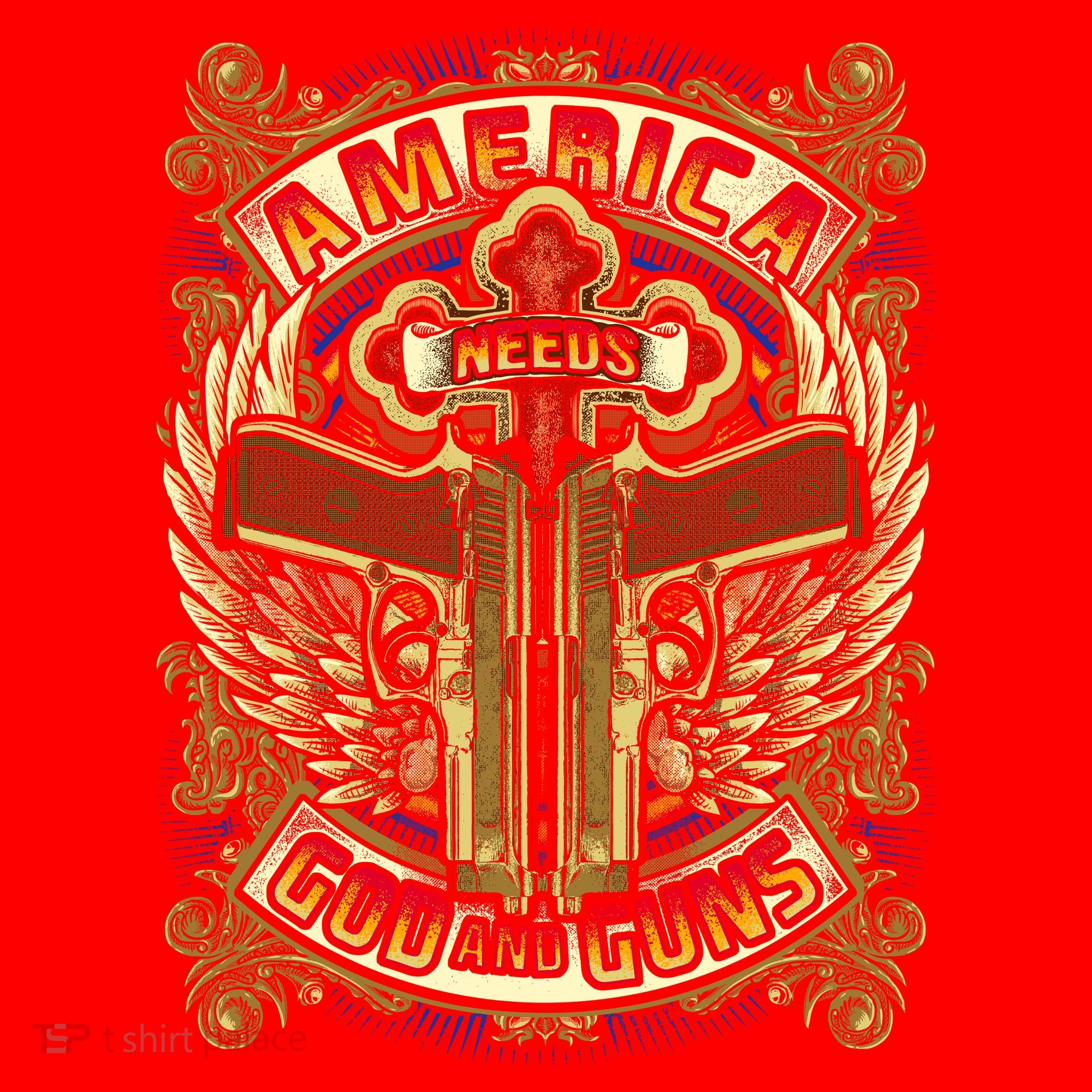 America Needs God And Guns Santa Hat