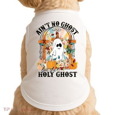 Aint No Ghost But The Holy Ghost Ghost Christian Halloween Doggie Tank
