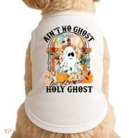 Aint No Ghost But The Holy Ghost Ghost Christian Halloween Doggie Tank thumb 0